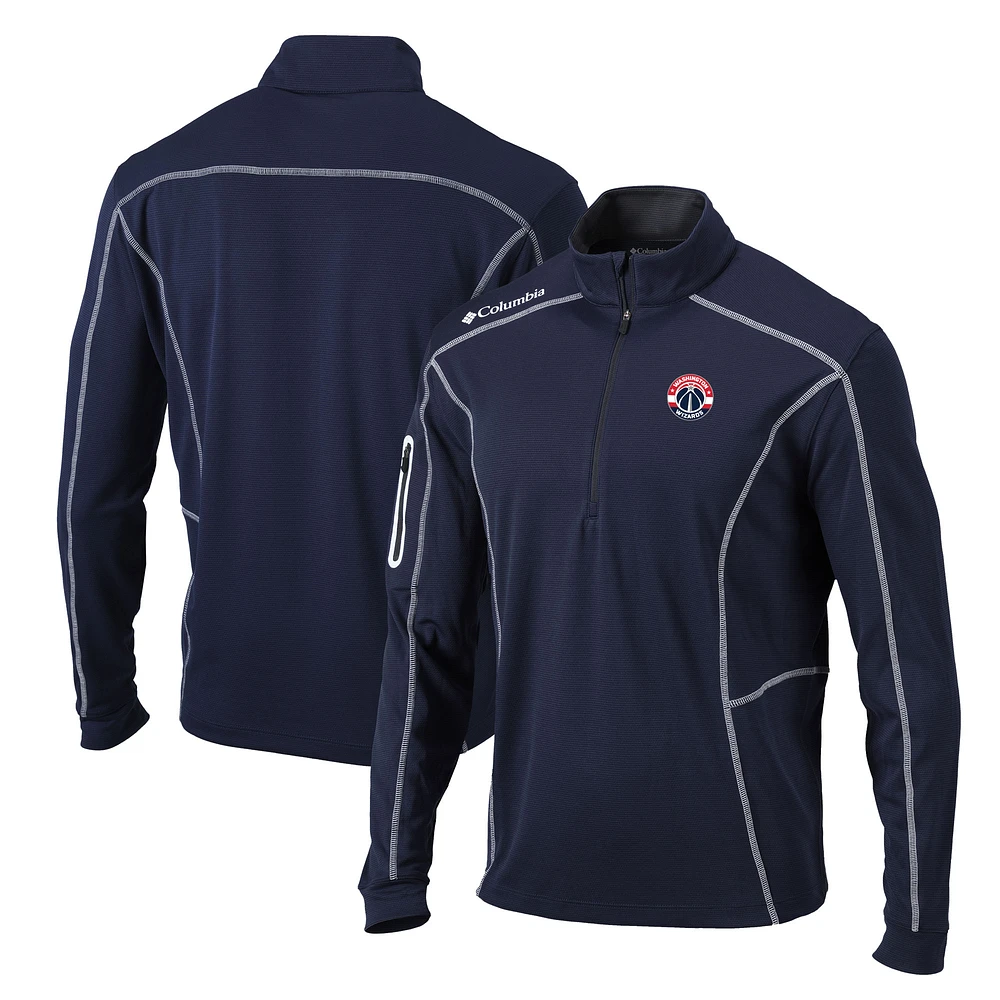 Men's Columbia Navy Washington Wizards Shotgun Quarter-Zip Pullover Jacket