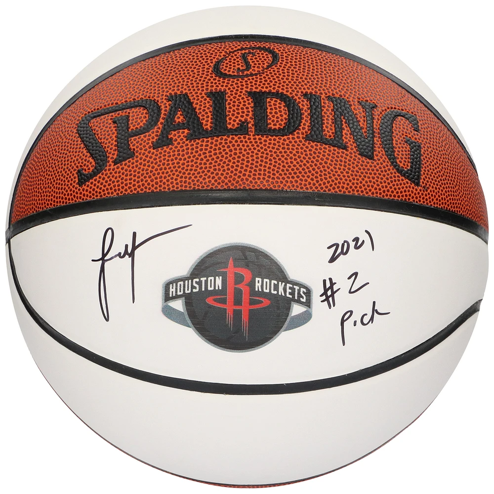 Jalen Green Houston Rockets Autographed White Panel Basketball with "2021 #2 Pick" Inscription