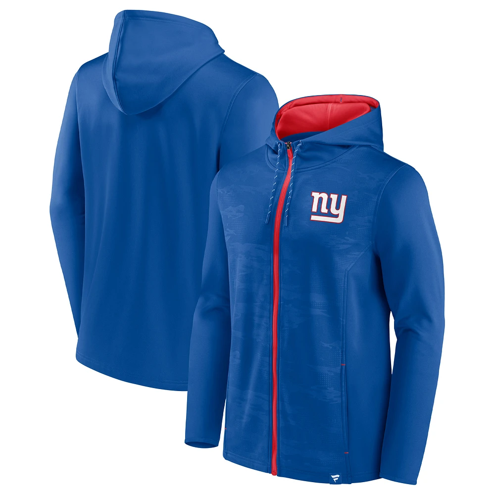 Men's Fanatics Royal/Red New York Giants Ball Carrier Full-Zip Hoodie