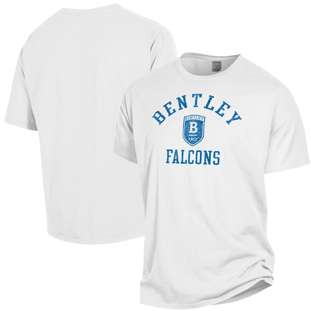 Men's ComfortWash White Bentley Falcons Arch Logo Garment Dyed T-Shirt