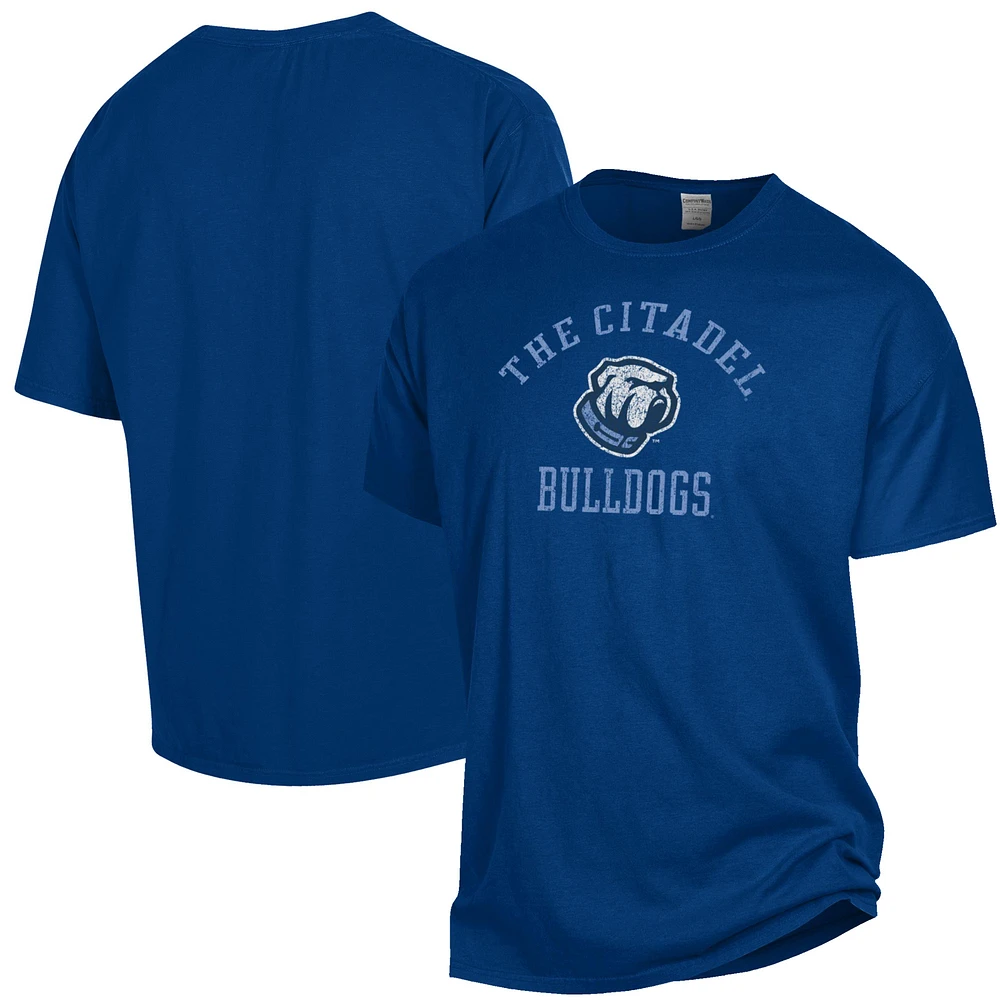 Men's ComfortWash Navy Citadel Bulldogs Arch Logo Garment Dyed T-Shirt