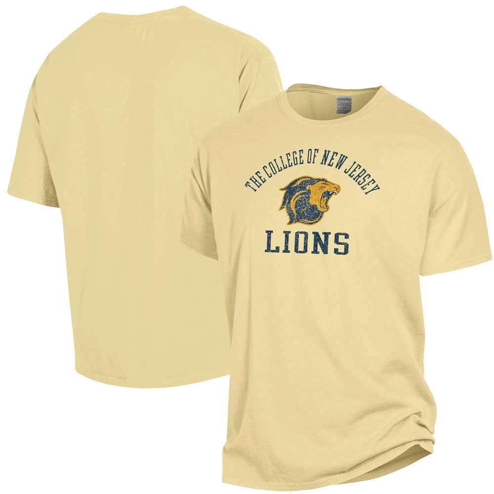 Men's ComfortWash Gold College of New Jersey Lions Arch Logo Garment Dyed T-Shirt