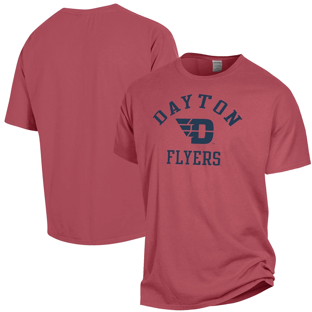 Men's ComfortWash Red Dayton Flyers Arch Logo Garment Dyed T-Shirt
