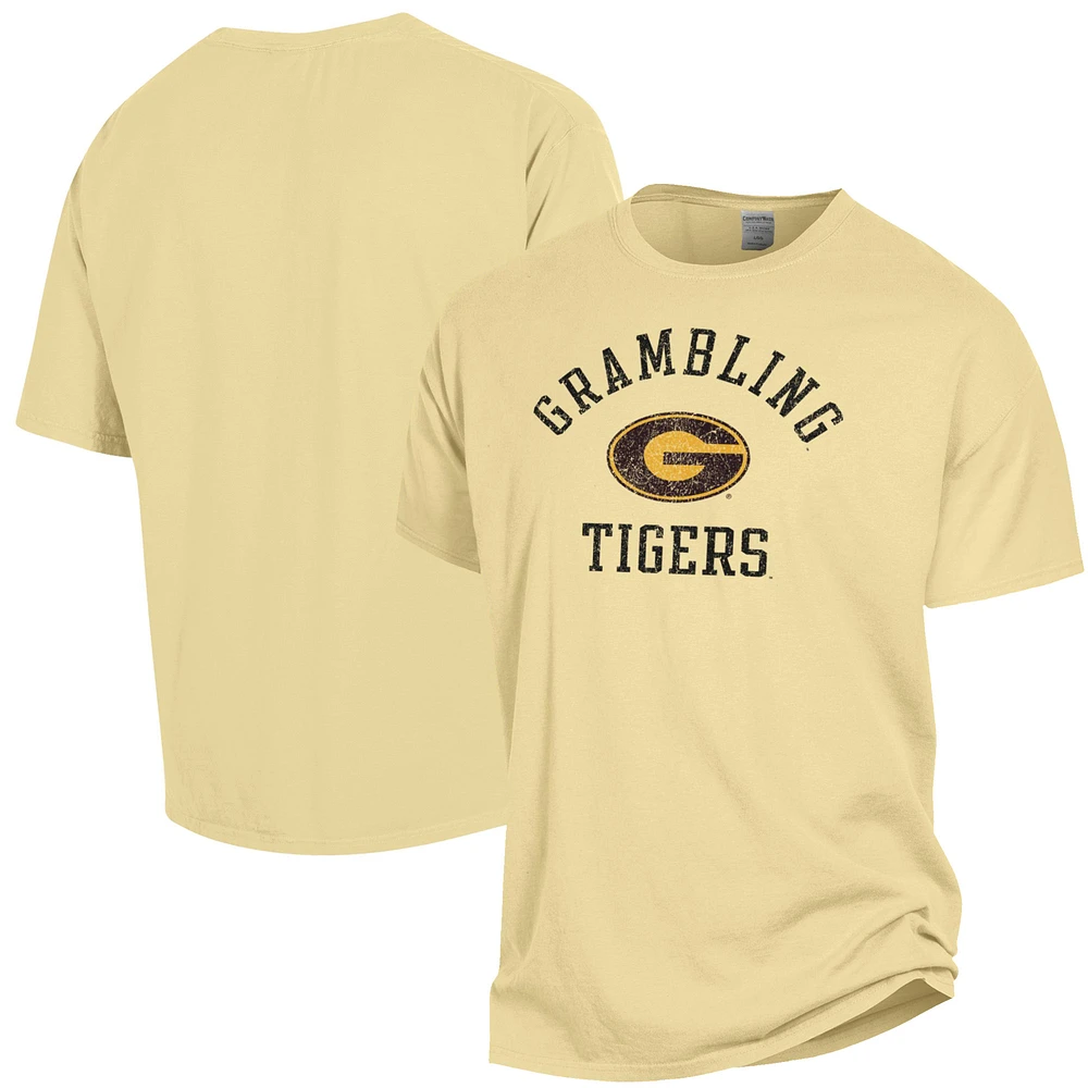 Men's ComfortWash Gold Grambling Tigers Arch Logo Garment Dyed T-Shirt