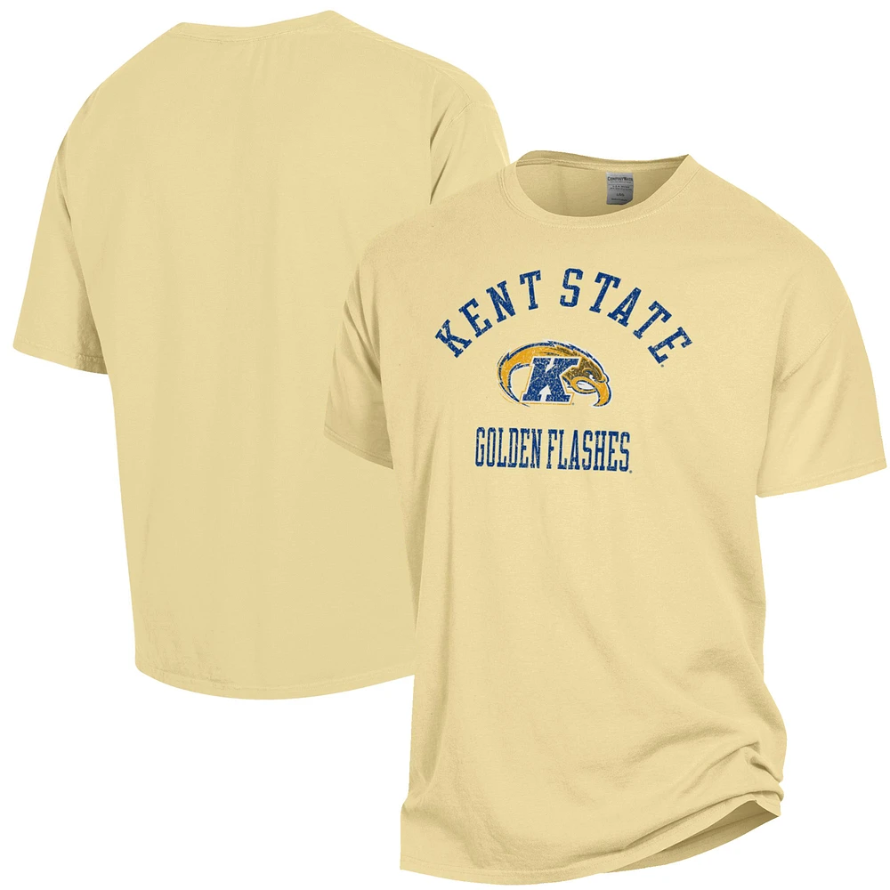 Men's ComfortWash Gold Kent State Golden Flashes Arch Logo Garment Dyed T-Shirt