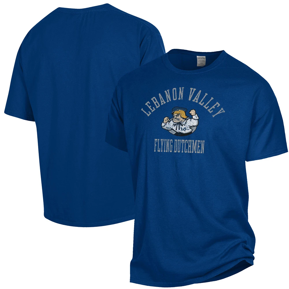 Men's ComfortWash Navy Lebanon Valley Flying Dutchmen Arch Logo Garment Dyed T-Shirt
