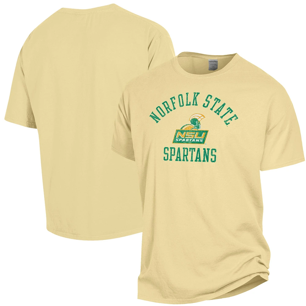Men's ComfortWash Gold Norfolk State Spartans Arch Logo Garment Dyed T-Shirt