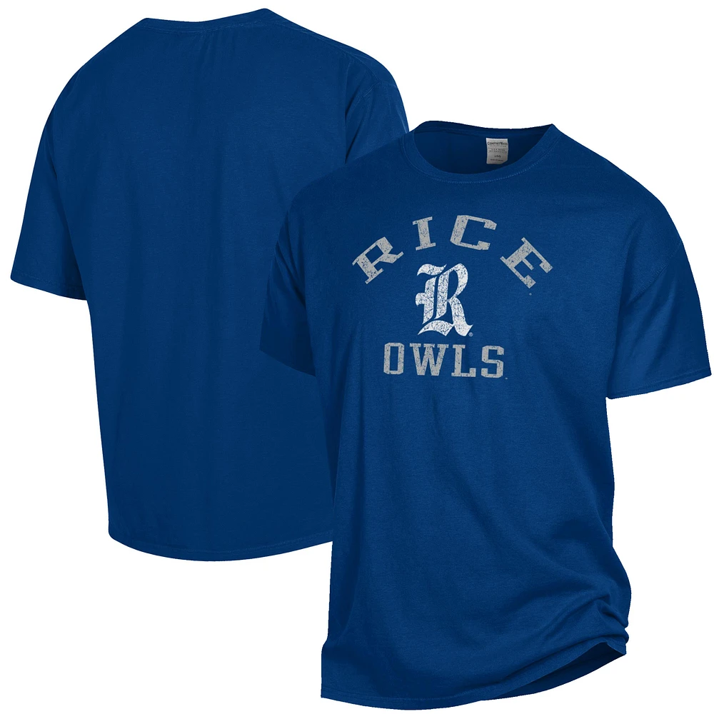 Men's ComfortWash Navy Rice Owls Arch Logo Garment Dyed T-Shirt