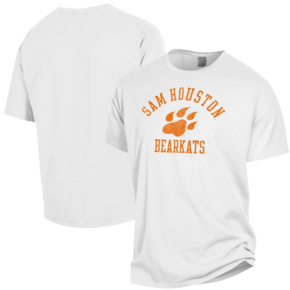 Men's ComfortWash White Sam Houston State Bearkats Arch Logo Garment Dyed T-Shirt
