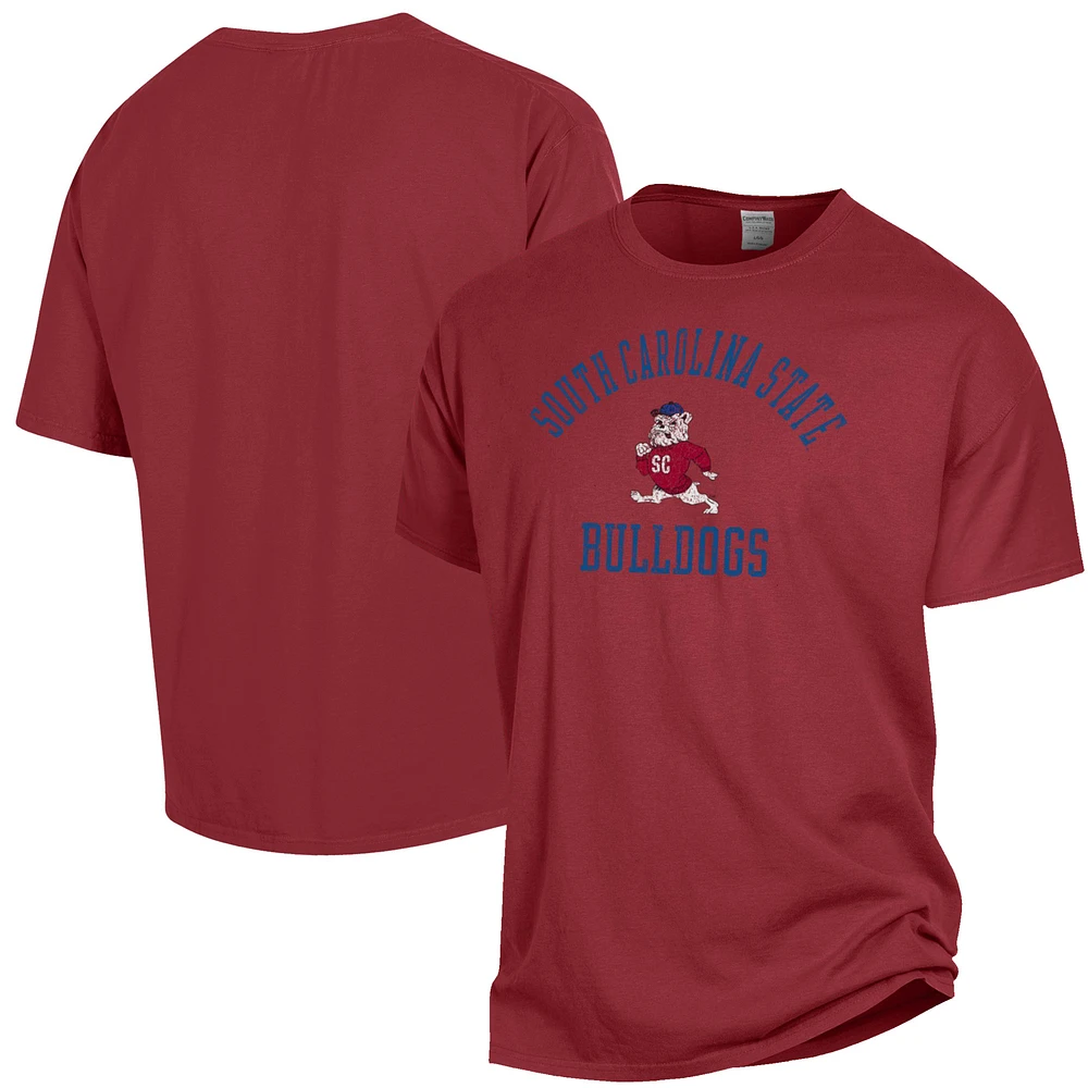 Men's ComfortWash Garnet South Carolina State Bulldogs Arch Logo Garment Dyed T-Shirt