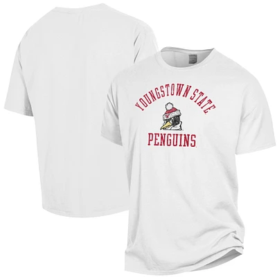 Men's ComfortWash White Youngstown State Penguins Arch Logo Garment Dyed T-Shirt