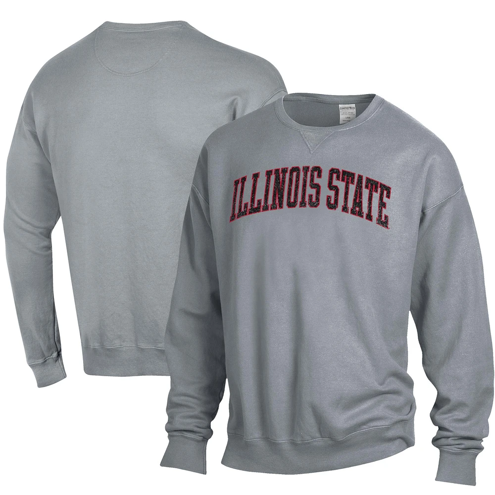 Men's ComfortWash Gray Illinois State Redbirds Garment Dyed Pullover Sweatshirt