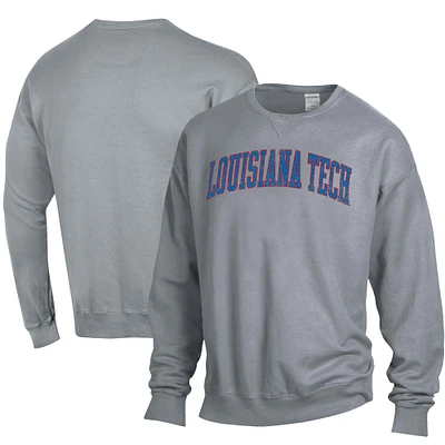 Men's ComfortWash Gray Louisiana Tech Bulldogs Garment Dyed Pullover Sweatshirt