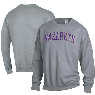Men's ComfortWash Gray Nazareth College Golden Flyers Garment Dyed Pullover Sweatshirt