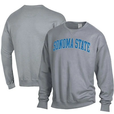 Men's ComfortWash Gray Sonoma State Seawolves Garment Dyed Pullover Sweatshirt