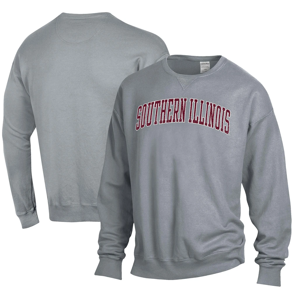 Men's ComfortWash Gray Southern Illinois Salukis Garment Dyed Pullover Sweatshirt