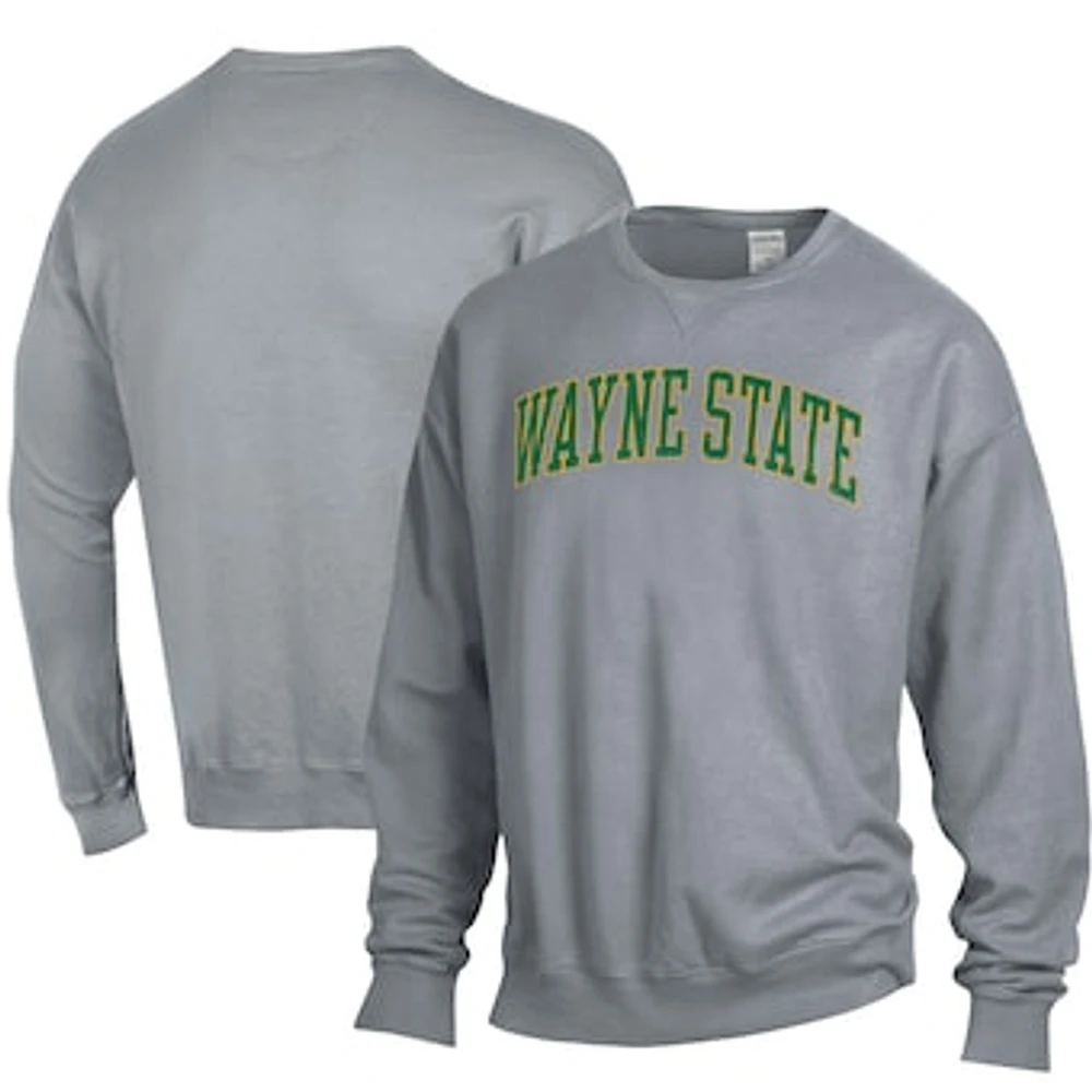 Men's ComfortWash Gray Wayne State Warriors Garment Dyed Pullover Sweatshirt