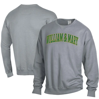 Men's ComfortWash Gray William & Mary Tribe Garment Dyed Pullover Sweatshirt