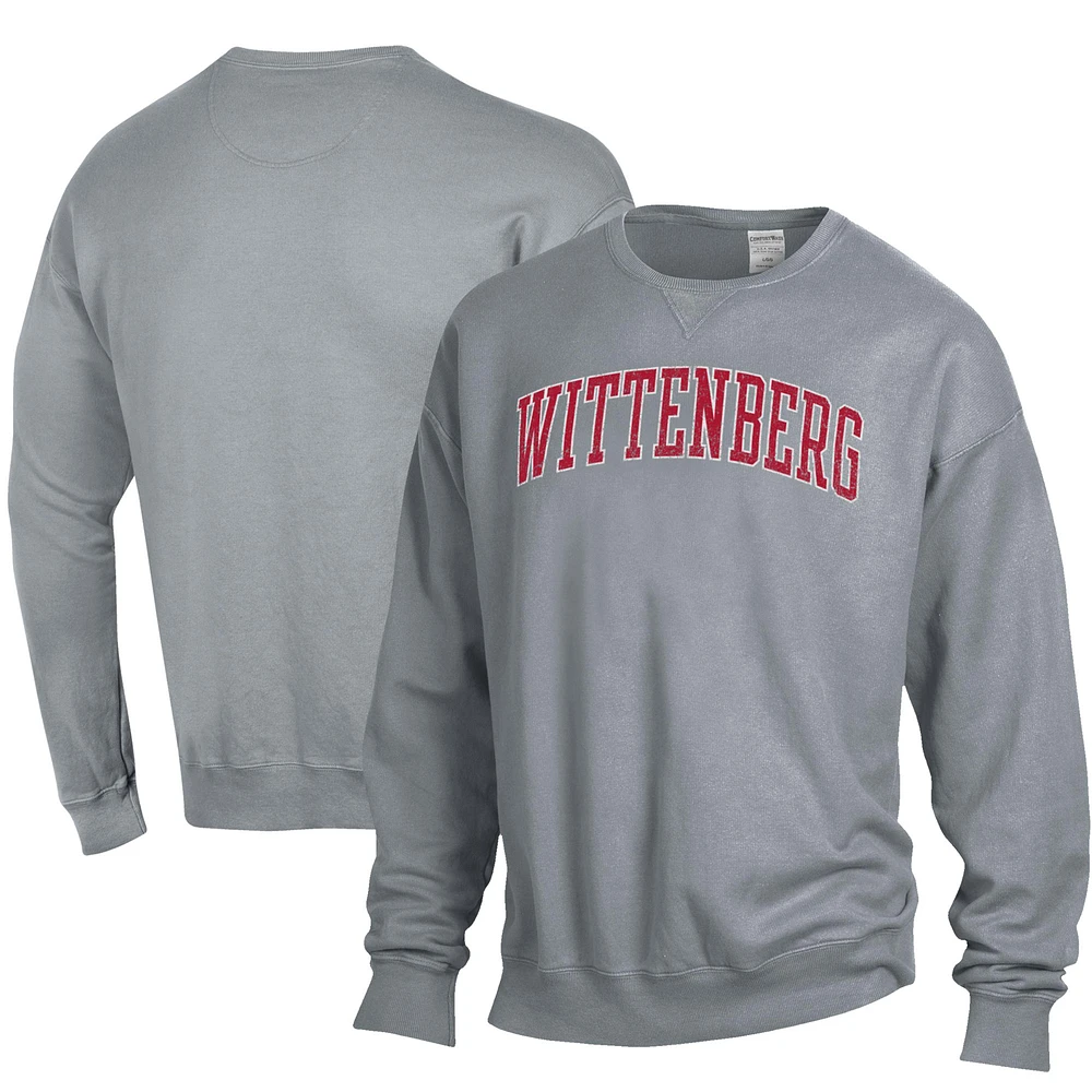 Men's ComfortWash Gray Wittenberg University Tigers Garment Dyed Pullover Sweatshirt