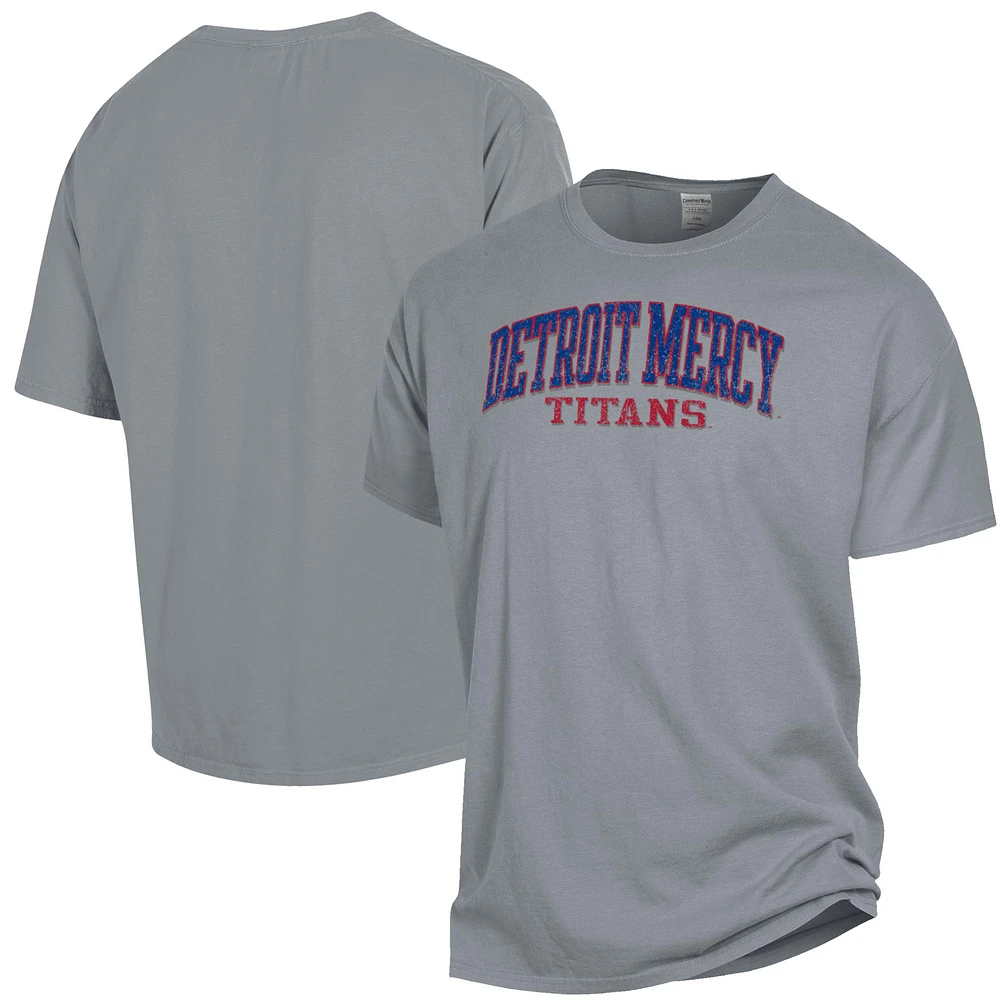 Men's ComfortWash Gray University of Detroit Mercy Titans Garment Dyed T-Shirt