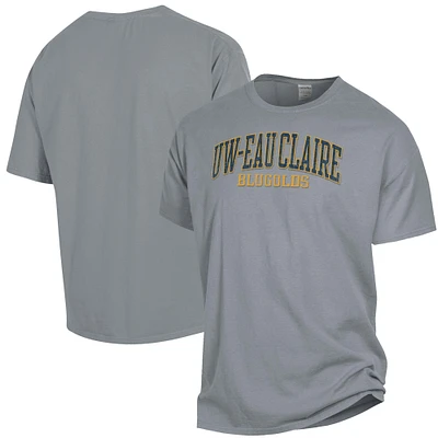 Men's ComfortWash Gray Wisconsin Eau Claire Blugolds Garment Dyed T-Shirt
