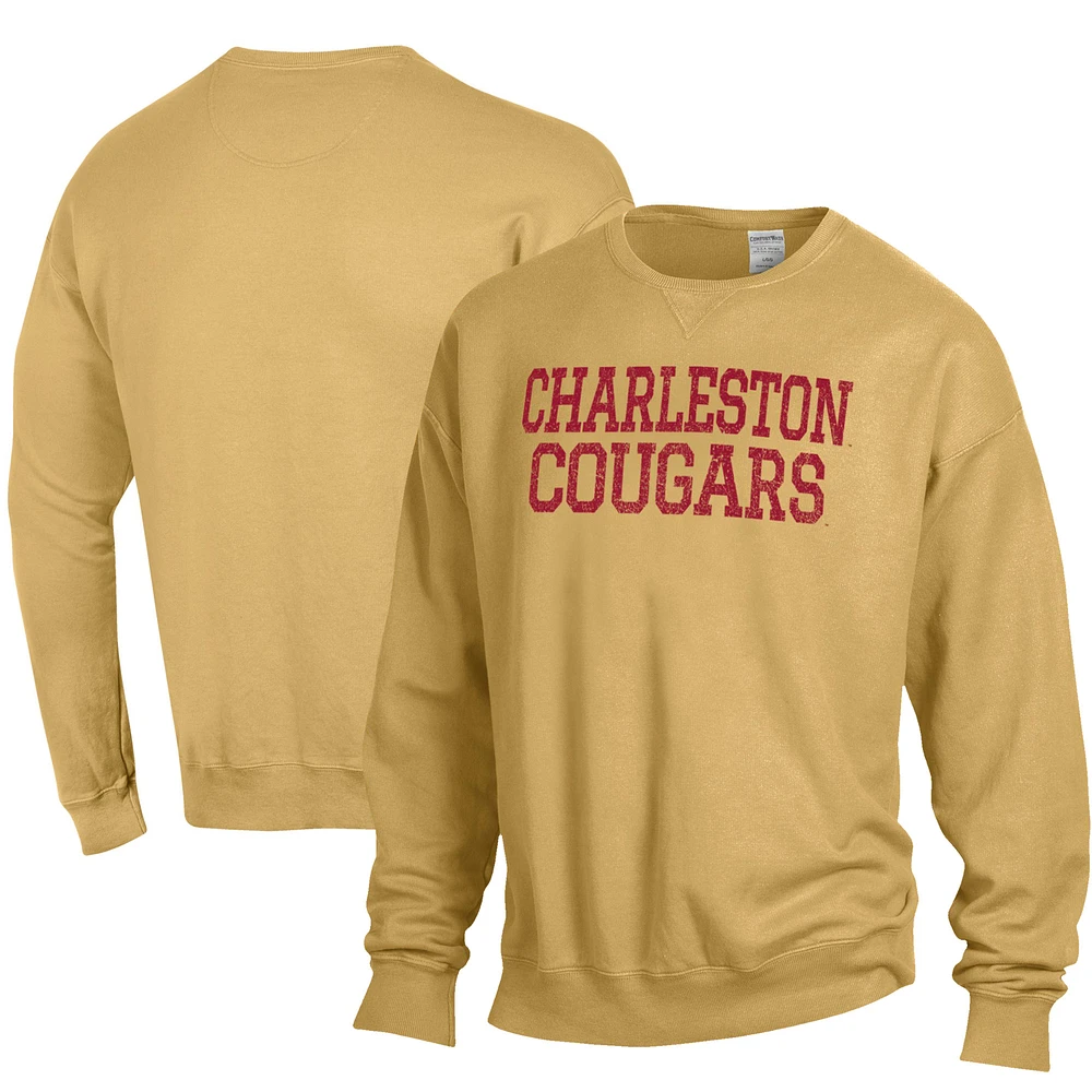 Men's ComfortWash Charleston Cougars Stack Garment Dyed Crewneck Pullover Sweatshirt