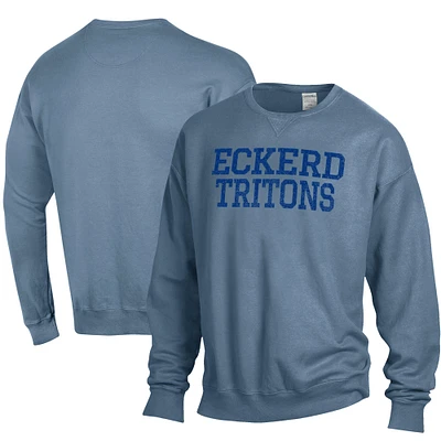 Men's ComfortWash Steel Blue Eckerd Tritons Stack Garment Dyed Crewneck Pullover Sweatshirt