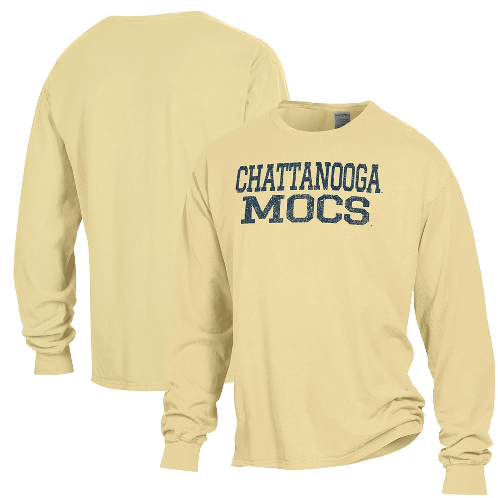 Men's ComfortWash Gold Tennessee Chattanooga Mocs Stack Garment Dyed Long Sleeve T-Shirt