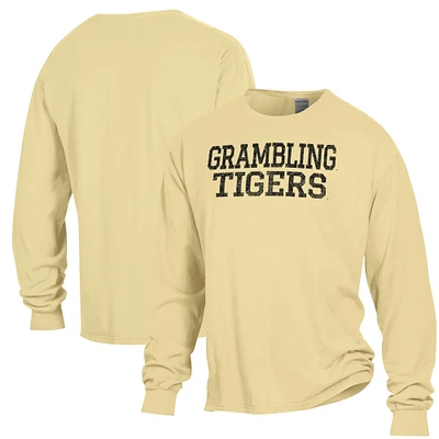 Men's ComfortWash Gold Grambling Tigers Stack Garment Dyed Long Sleeve T-Shirt