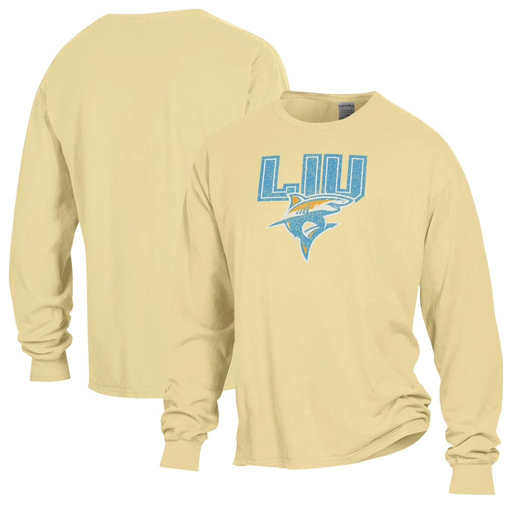 Men's ComfortWash Gold LIU Sharks Stack Garment Dyed Long Sleeve T-Shirt