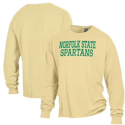 Men's ComfortWash Gold Norfolk State Spartans Stack Garment Dyed Long Sleeve T-Shirt