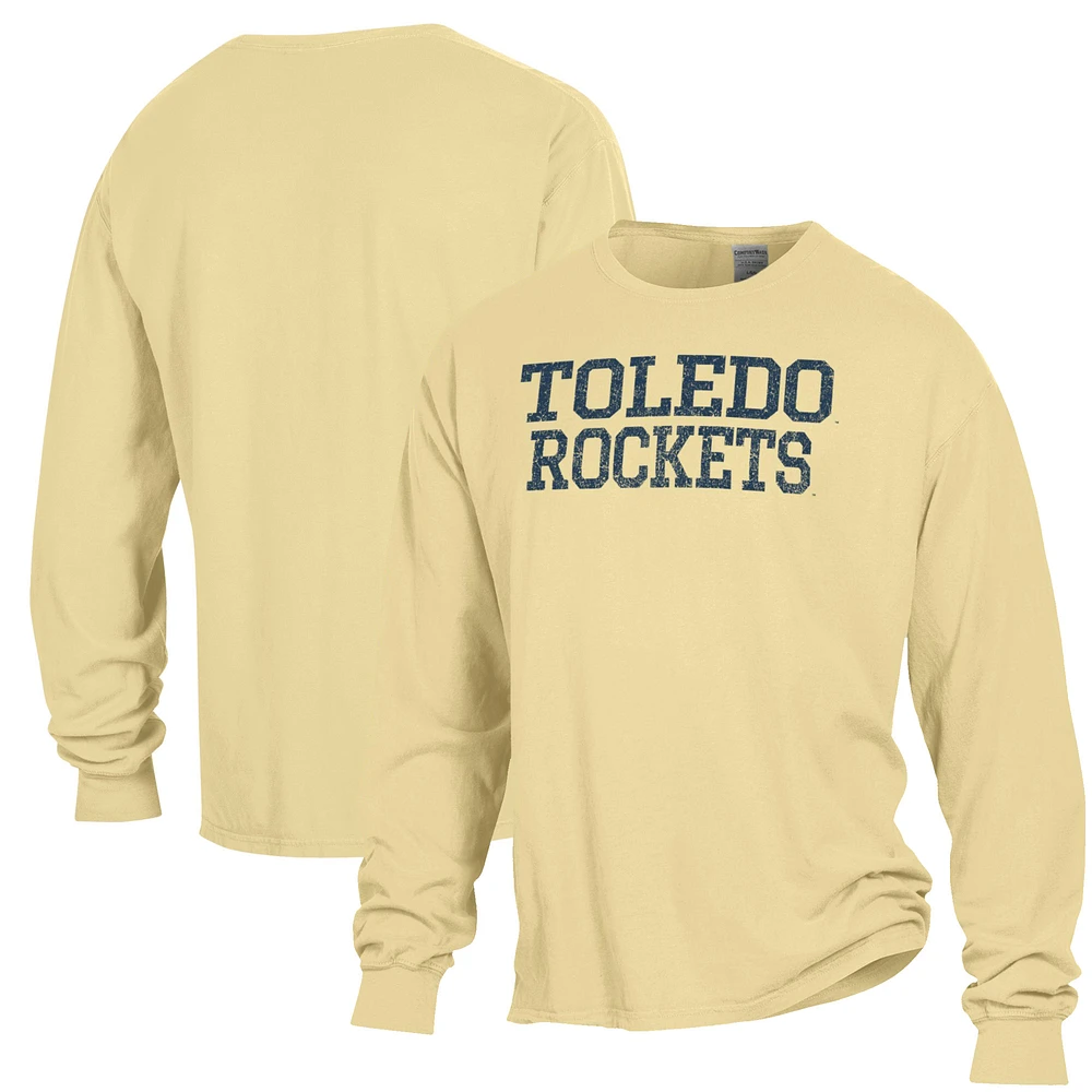 Men's ComfortWash Gold Toledo Rockets Stack Garment Dyed Long Sleeve T-Shirt
