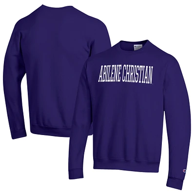 Men's Champion Purple Abilene Christian University Wildcats Eco Powerblend Crewneck Sweatshirt