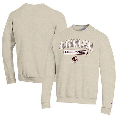 Men's Champion Heathered Oatmeal Alabama A&M Bulldogs Eco Powerblend Crewneck Sweatshirt