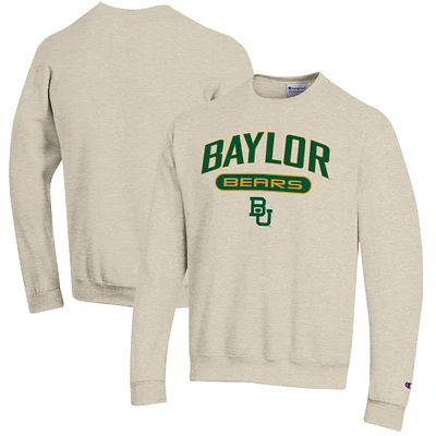 Men's Champion Heathered Oatmeal Baylor Bears Eco Powerblend Crewneck Sweatshirt