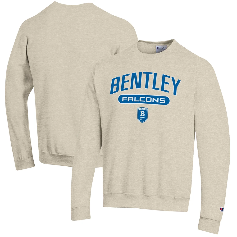 Men's Champion Heathered Oatmeal Bentley Falcons Eco Powerblend Crewneck Sweatshirt