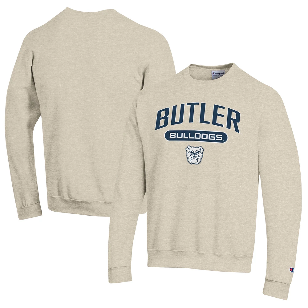 Men's Champion Heathered Oatmeal Butler Bulldogs Eco Powerblend Crewneck Sweatshirt