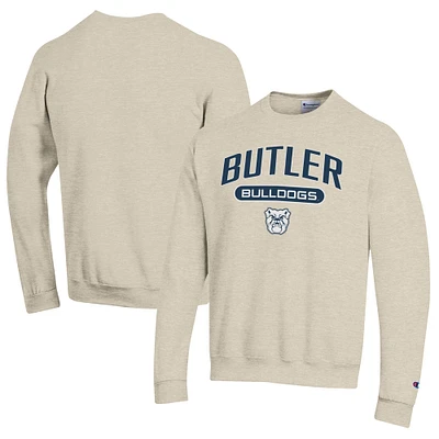 Men's Champion Heathered Oatmeal Butler Bulldogs Eco Powerblend Crewneck Sweatshirt