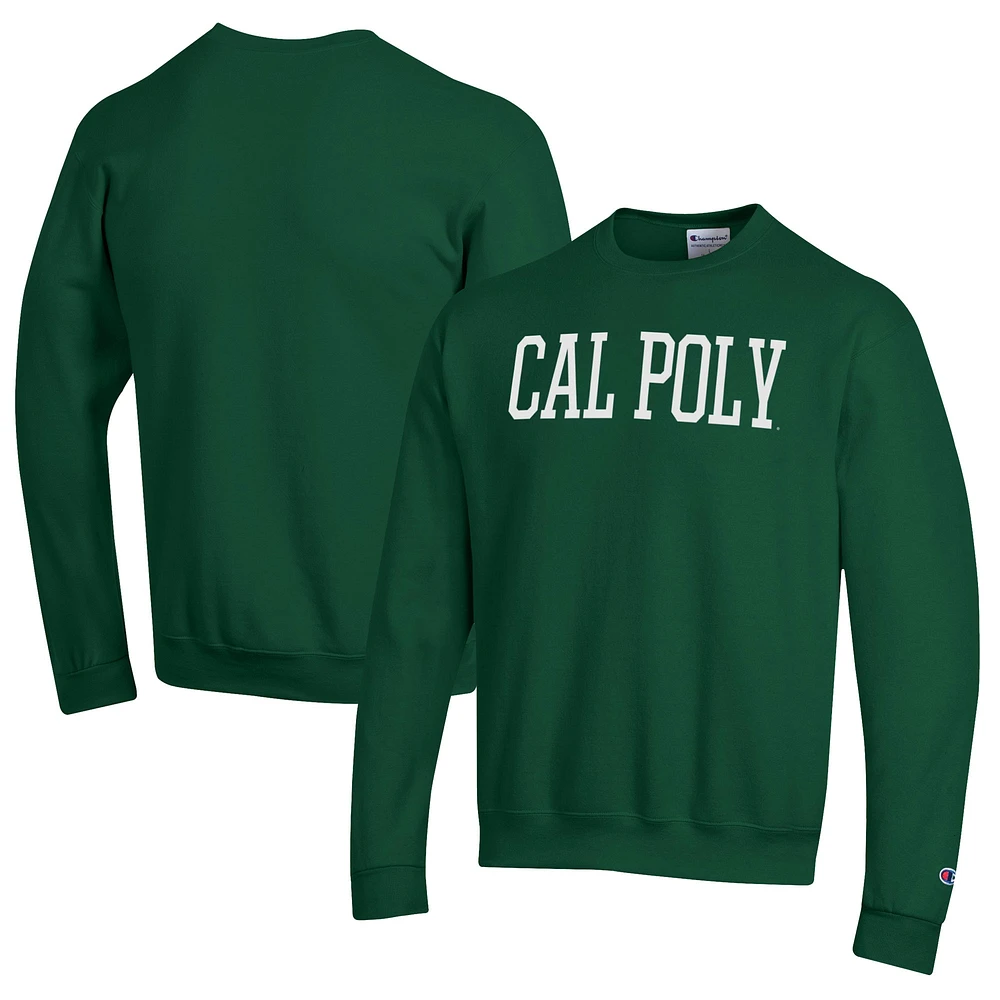 Men's Champion Green Cal Poly Mustangs Eco Powerblend Crewneck Sweatshirt