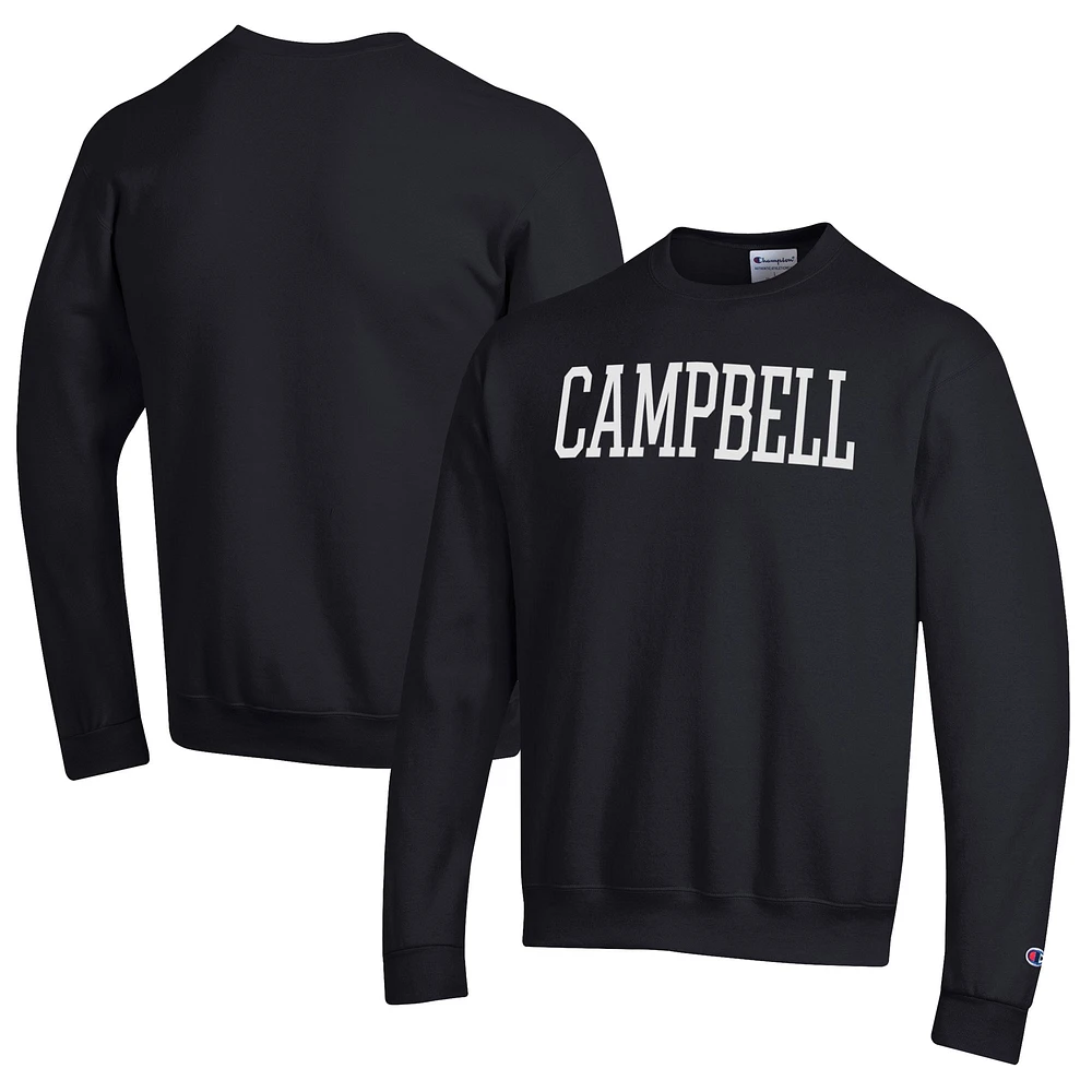 Men's Champion Black Campbell Fighting Camels Eco Powerblend Crewneck Sweatshirt