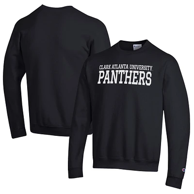 Men's Champion Black Clark Atlanta University Panthers Eco Powerblend Crewneck Sweatshirt