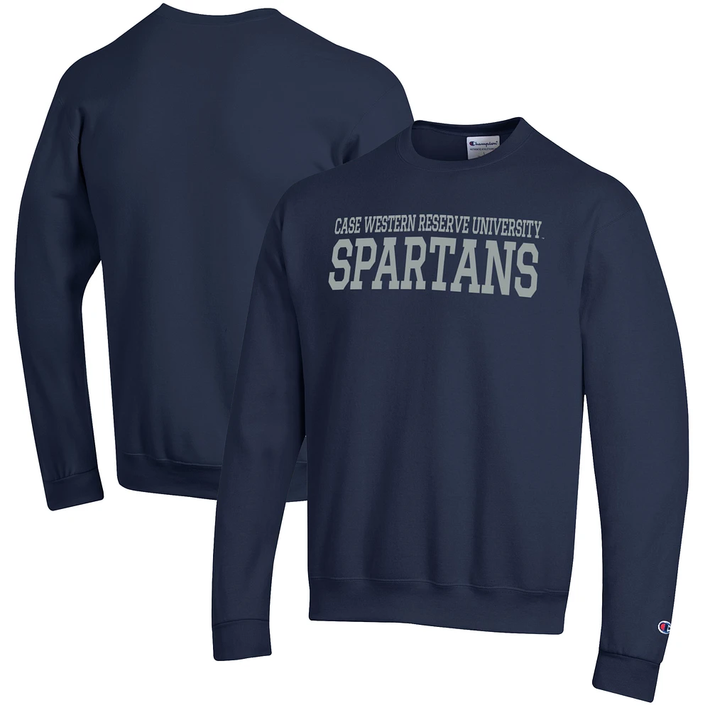 Men's Champion Navy Case Western Reserve University Eco Powerblend Crewneck Sweatshirt