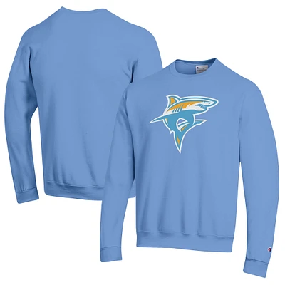Men's Champion Light Blue LIU Sharks Eco Powerblend Crewneck Sweatshirt