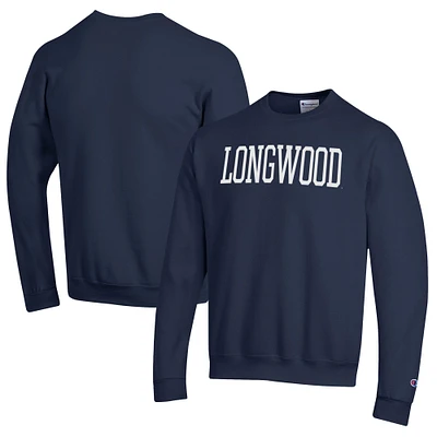 Men's Champion Navy Longwood Lancers Eco Powerblend Crewneck Sweatshirt