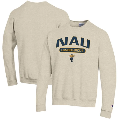 Men's Champion Heathered Oatmeal Northern Arizona Lumberjacks Eco Powerblend Crewneck Sweatshirt