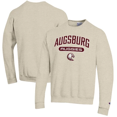 Men's Champion Heathered Oatmeal Augsburg University Eco Powerblend Crewneck Sweatshirt