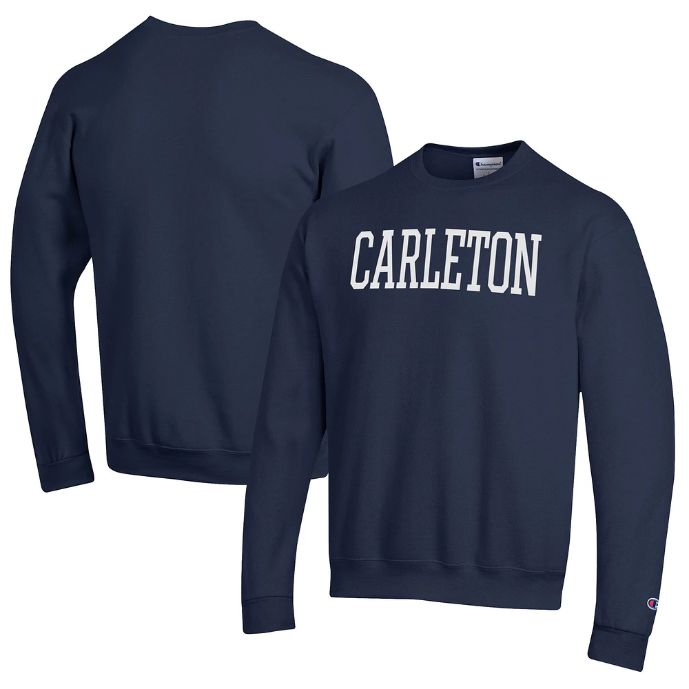 Men's Champion Navy Carleton Knights Eco Powerblend Crewneck Sweatshirt