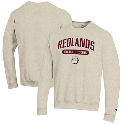 Men's Champion Heathered Oatmeal University of Redlands Bulldogs Eco Powerblend Crewneck Sweatshirt