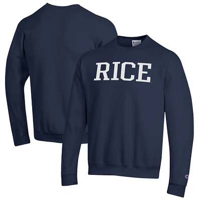 Men's Champion Navy Rice Owls Eco Powerblend Crewneck Sweatshirt