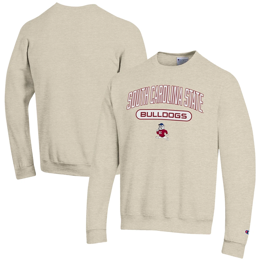 Men's Champion Heathered Oatmeal South Carolina State Bulldogs Eco Powerblend Crewneck Sweatshirt